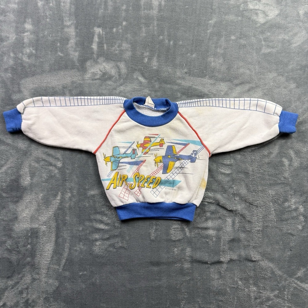Vintage Baby Sweatshirt Airspeed Airplane BabyFair 24 Months Baby Crewneck
